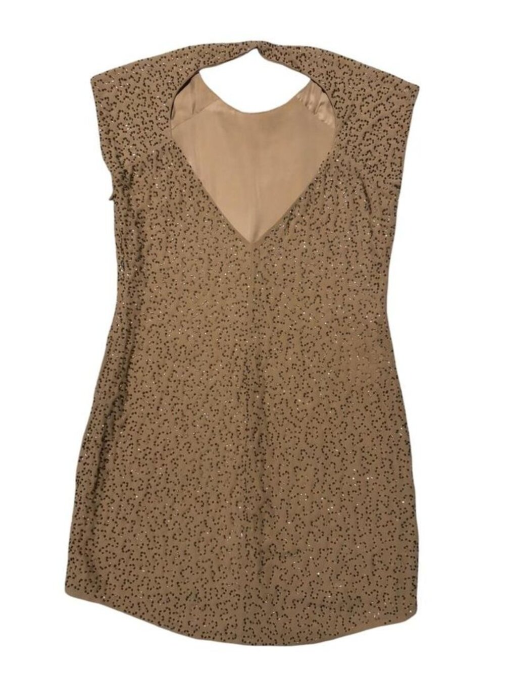 ✨VTG Y2K BEBE Neutral Women’s Beaded Open Back Cocktail Homecoming Mini Dress M - Picture 5 of 10